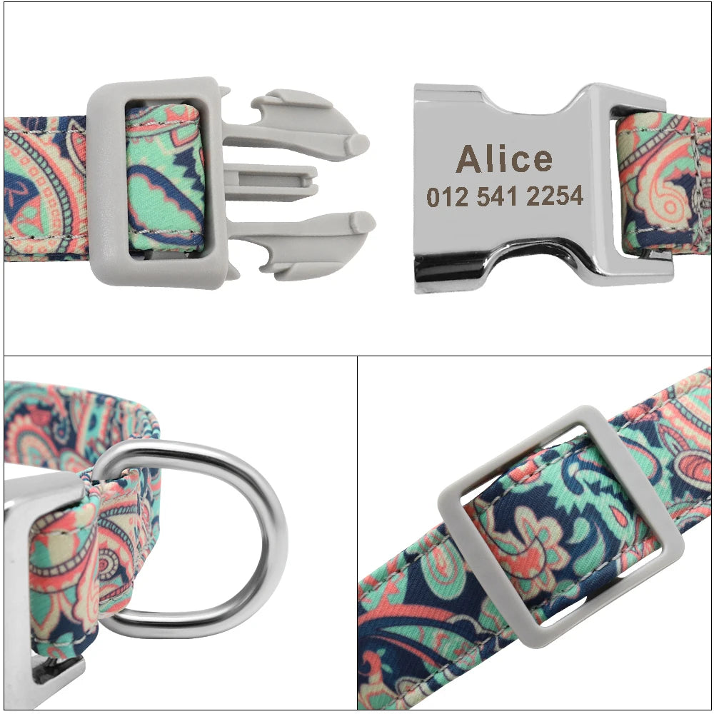 Nylon Printed Dog Personalized Collar