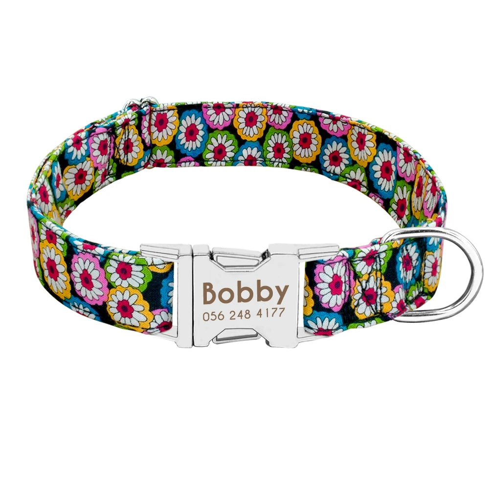 Nylon Printed Dog Personalized Collar