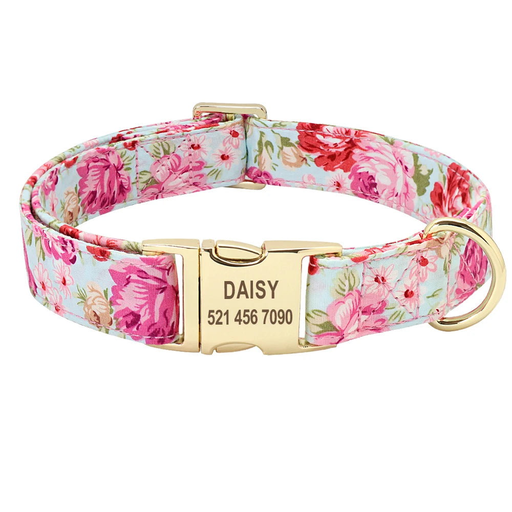 Nylon Printed Dog Personalized Collar