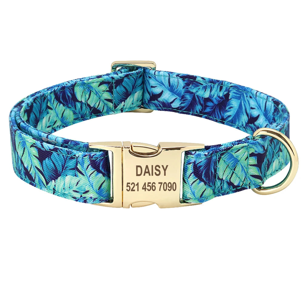 Nylon Printed Dog Personalized Collar