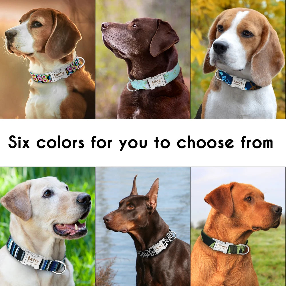 Nylon Printed Dog Personalized Collar