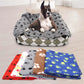 Washable Soft Dog Blanket with Paw Print – Bed Mat & Towel for Pets